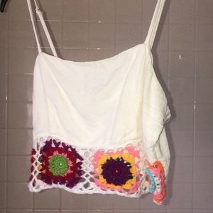 Cropped Crochet Tank Top